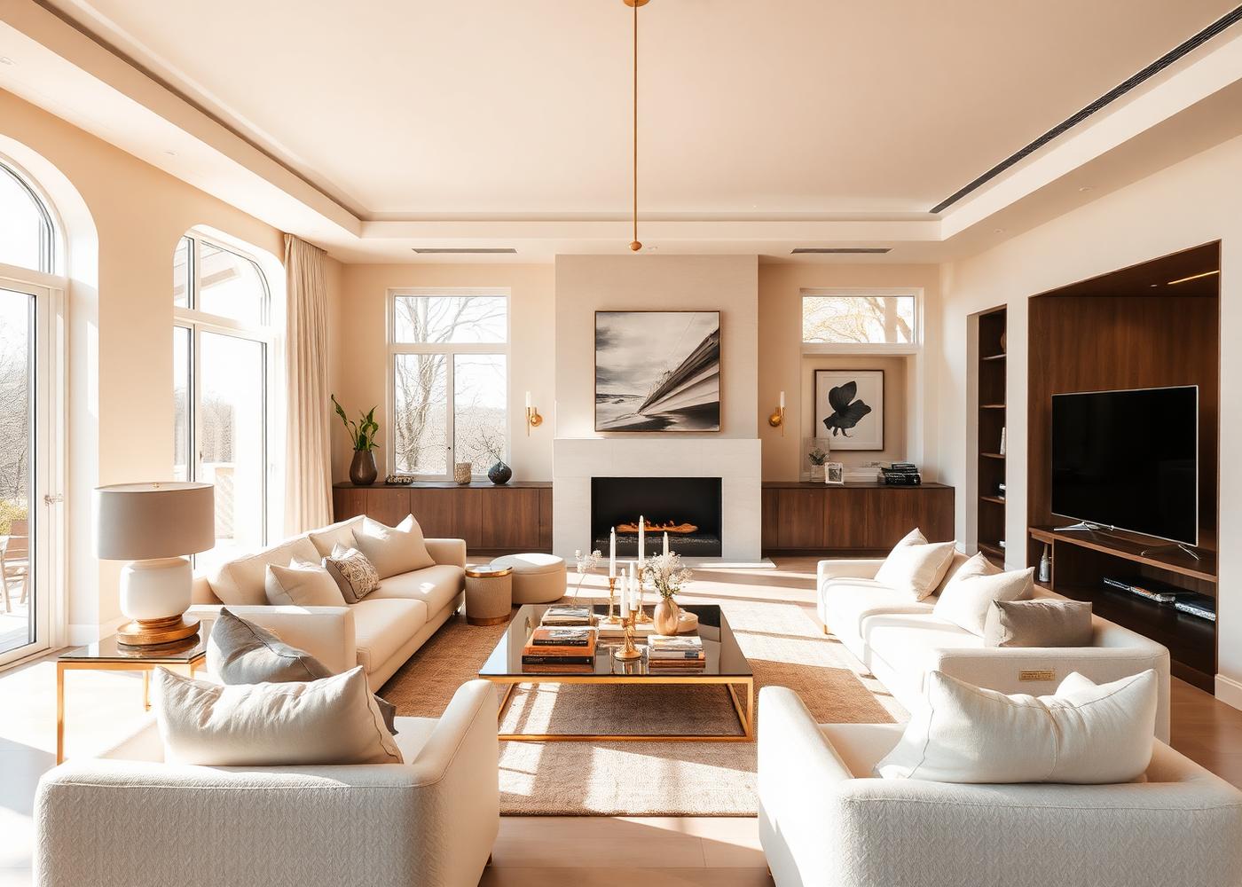 Warm modern home interior